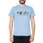 JUST POLO-Ανδρικό t-shirt JUST POLO HAWAII γαλάζια με στάμπα