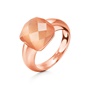 FOLLI FOLLIE-Γυναικείο επίχρυσο δαχτυλίδι DREAMY με τετράγωνη σαμπανί πέτρα