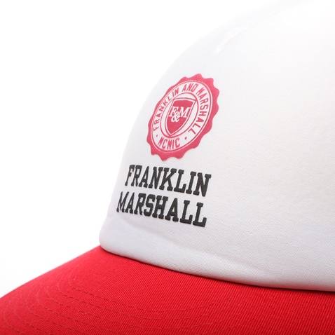 FRANKLIN & MARSHALL-Unisex καπέλο jockey FRANKLIN & MARSHALL ασπρόμαυρο