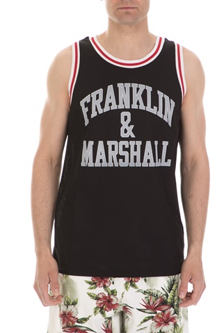 FRANKLIN & MARSHALL-Ανδρική αμάνικη μπλούζα FRANKLIN & MARSHALL μαύρη