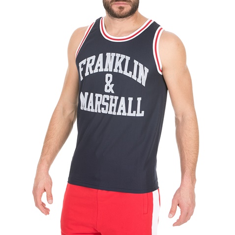 FRANKLIN & MARSHALL-Ανδρικό t-shirt FRANKLIN & MARSHALL μπλε 