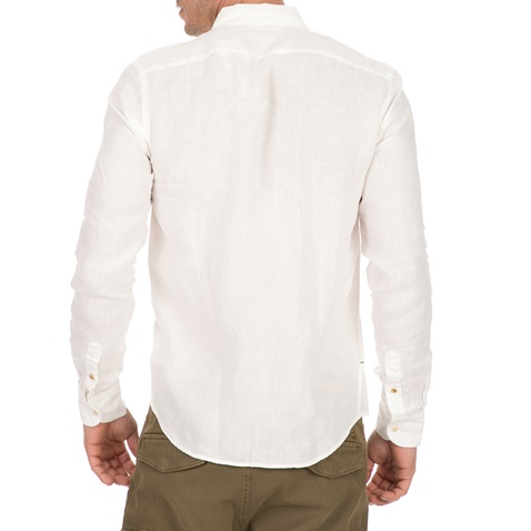 SCOTCH & SODA-Ανδρικό λινό πουκάμισο SCOTCH & SODA λευκό