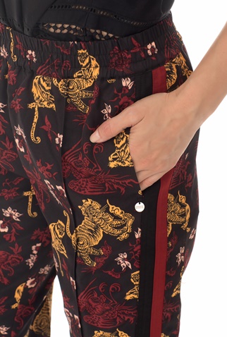SCOTCH & SODA-Γυναικείο παντελόνι SCOTCH & SODA μαύρο μπορντό floral