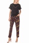 SCOTCH & SODA-Γυναικείο παντελόνι SCOTCH & SODA μαύρο μπορντό floral