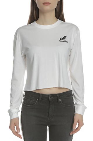 SCOTCH & SODA-Γυναικεία cropped μακρυμάνικη μπλούζα SCOTCH & SODA λευκή