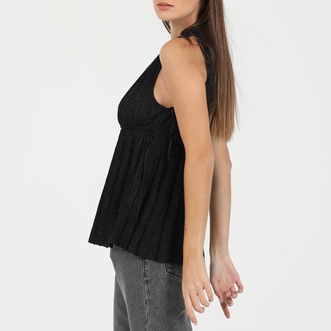 PRE-MISSONI-Γυναικεία πλεκτή μπλούζα PRE-MISSONI μαύρη ασημί