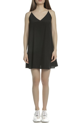 CALVIN KLEIN JEANS-Γυναικείο μίνι φόρεμα CALVIN KLEIN JEANS FLARED SLIP μαύρο