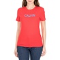 CALVIN KLEIN JEANS-Γυναικεία κοντομάνικη μπλούζα CALVIN KLEIN JEANS κόκκινη