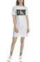 CALVIN KLEIN JEANS-Γυναικείο μίνι φόρεμα CALVIN KLEIN JEANS ICONIC MONOGRAM BOX λευκό
