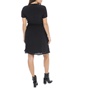 CALVIN KLEIN JEANS-Γυναικείο μίνι φόρεμα CALVIN KLEIN JEANS FAUX SILK FIT AND FLARE μαύρο