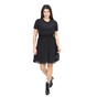 CALVIN KLEIN JEANS-Γυναικείο μίνι φόρεμα CALVIN KLEIN JEANS FAUX SILK FIT AND FLARE μαύρο