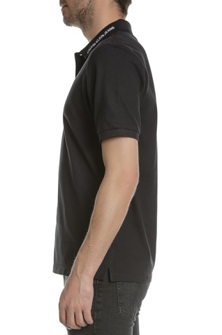 CALVIN KLEIN JEANS-Ανδρικό πόλο t-shirt CALVIN KLEIN JEANS INST COLLAR EMBROIDERY μαύρο