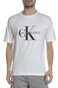 CALVIN KLEIN JEANS-Ανδρική κοντομάνικη μπλούζα MONOGRAM CALVIN KLEIN JEANS λευκή