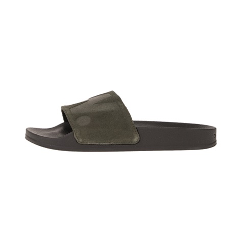 G-STAR RAW-Γυναικεία slides G-STAR RAW Cart Slide II - Suede λαδί μαύρα