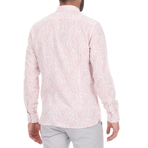 TED BAKER-Ανδρικό πουκάμισο TED BAKER LEEMAR ροζ