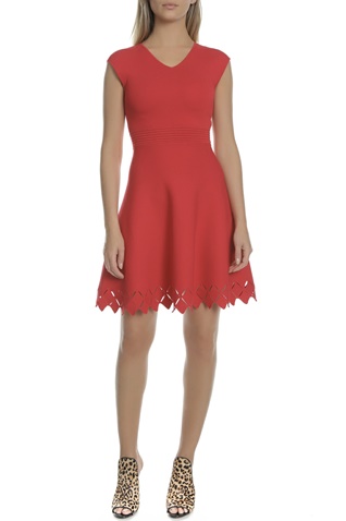 TED BAKER-Γυναικείο μίνι κλος φόρεμα TED BAKER TANNIA κόκκινο