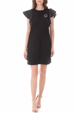 KARL LAGERFELD-Γυναικείο φόρεμα KARL LAGERFELD Ruffle Sleeve μαύρο