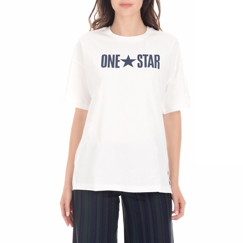 CONVERSE-Γυναικεία κοντομάνικη μπλούζα CONVERSE One Star λευκή