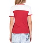 FUNKY BUDDHA-Γυναικεία κοντομάνικη μπλούζα FUNKY BUDDHA κόκκινη - λευκή