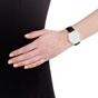 FOLLI FOLLIE-Γυναικείο ρολόι FOLLI FOLLIE SANTORINI FLOWER με μαύρο δερμάτινο λουράκι