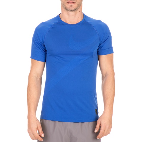 NIKE-Ανδρικό t-shirt NIKE DRY COOL MILER TOP SS μπλε