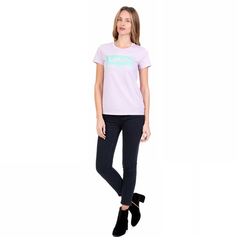 LEVI'S-Γυναικεία κοντομάνικη μπλούζα LEVI'S μοβ