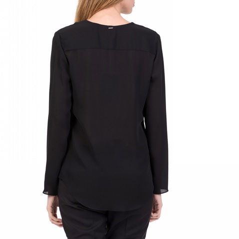 SILVIAN HEACH-Γυναικεία μακρυμάνικη μπλούζα με βολάν TIULADA SILVIAN HEACH μαύρη