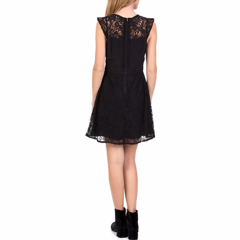 NAF NAF-Γυναικείο μίνι φόρεμα με δαντέλα EBERRY NAF NAF μαύρο