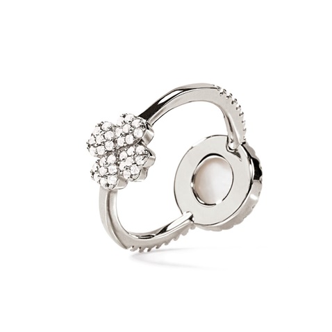 FOLLI FOLLIE-Γυναικείο ασημένιο δαχτυλίδι FOLLI FOLLIE Heart4Heart Mirrors Two Sided Ring 