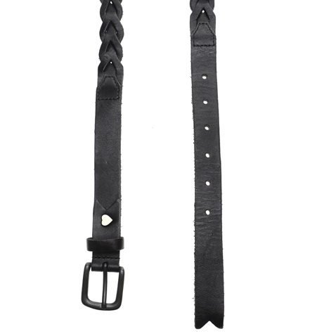 SCOTCH & SODA-Γυναικεία ζώνη SCOTCH & SODA Braided leather belt μαύρη