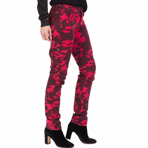 STAFF-Γυναικείο παντελόνι με print  SIENNA STAFF κόκκινο