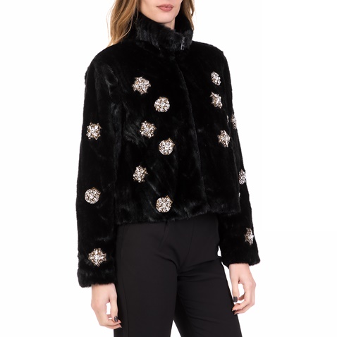 SILVIAN HEACH-Γυναικείο γούνινο jacket FURCOAT SILVIAN HEACH μαύρο