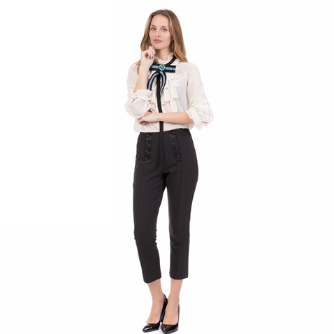SILVIAN HEACH-Γυναικείο ψηλόμεσο cropped παντελόνι CHANCHAMAYO SILVIAN HEACH μαύρο