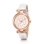 FOLLI FOLLIE-Γυναικείο ρολόι με δερμάτινο λουράκι FOLLI FOLLIE SANTORINI FLOWER λευκό
