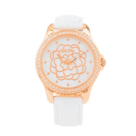 FOLLI FOLLIE-Γυναικείο ρολόι FOLLI FOLLIE Santorini Flower λευκό