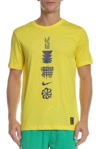 NIKE-Ανδρικό t-shirt NIKE DRY RUN DFCT κίτρινο