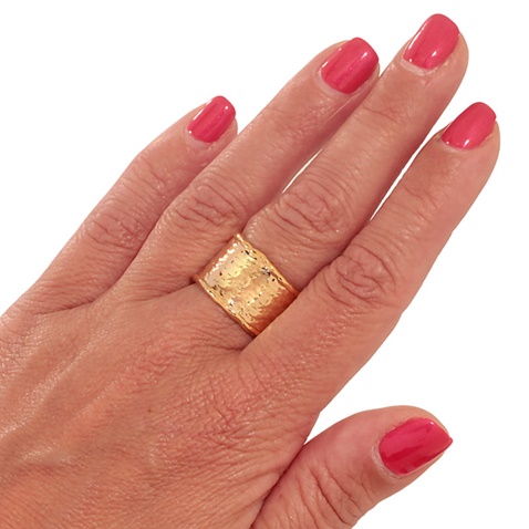JEWELTUDE-Γυναικείο δαχτυλίδι βέρα JEWELTUDE από επιχρυσωμένο κράμα μετάλλων