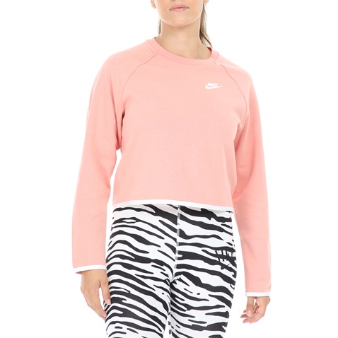 NIKE-Γυναικεία μπλούζα φούτερ NIKE NSW TCH FLC  ροζ