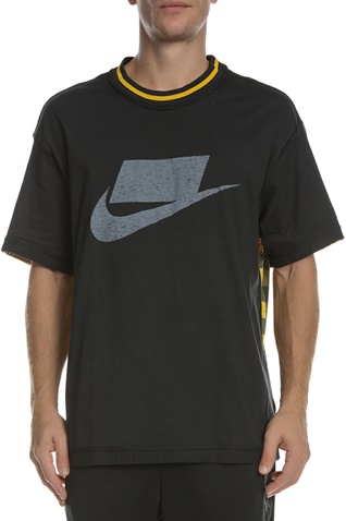 NIKE-Ανδρική κοντομάνικη μπλούζα NIKE μαύρο - κίτρινο
