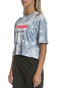 NIKE-Γυναικεία κοντομάνικη μπλούζα NIKE REBEL SS CROP TOP μπλε-γκρι