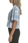 NIKE-Γυναικεία κοντομάνικη μπλούζα NIKE REBEL SS CROP TOP μπλε-γκρι
