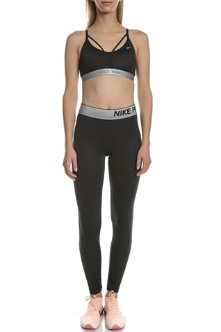 NIKE-Γυναικείο αθλητικό μπουστάκι Nike Indy Aeroadapt μαύρο-ασημί
