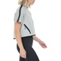 NIKE-Γυναικεία cropped φούτερ μπλούζα NIKE NSW TCH FLC TOP SS REIMAG γκρι