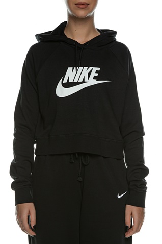 NIKE-Γυναικεία cropped φούτερ μπλούζα NIKE NSW ESSNTL FLC GX CROP HDY μαύρη