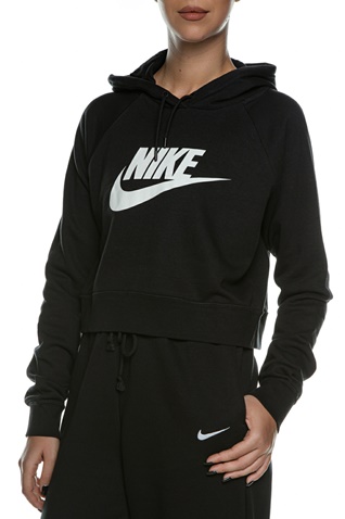 NIKE-Γυναικεία cropped φούτερ μπλούζα NIKE NSW ESSNTL FLC GX CROP HDY μαύρη