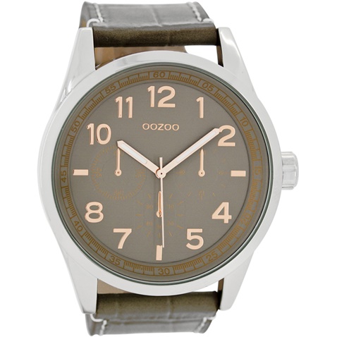 OOZOO-Unisex δερμάτινο ρολόι OOZOO TIMEPIECES σκούρο γκρι