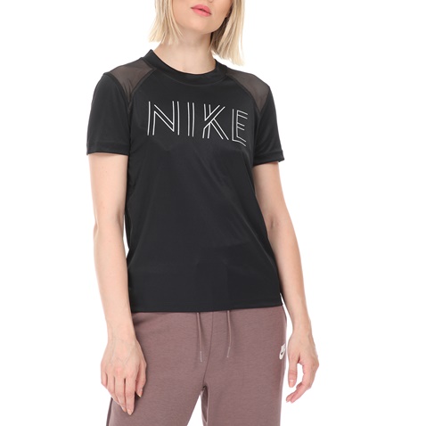 NIKE-Γυναικεία μπλούζα NIKE DRY MILER SS  GX μαύρη