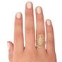 JEWELTUDE-Γυναικείο φαρδύ δαχτυλίδι JEWELTUDE από ορείχαλκο και ζιργκόν