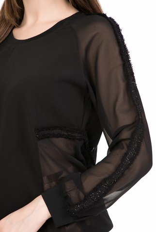NU-Γυναικεία μακρυμάνικη μπλούζα NU μαύρη