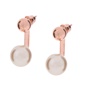 FOLLI FOLLIE-Γυναικεία επίχρυσα σκουλαρίκια με πέρλες FOLLI FOLLIE ροζ-χρυσά